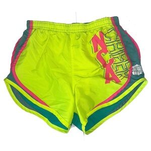 Varsity NCA National Cheerleading Association Running Short Neon Yellow Green XS